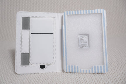 Soft Blue & White Striped Kindle Case — Kindle Basic 6