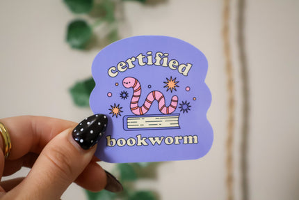 Certified Book Worm Sticker Rooted Book Lover Co