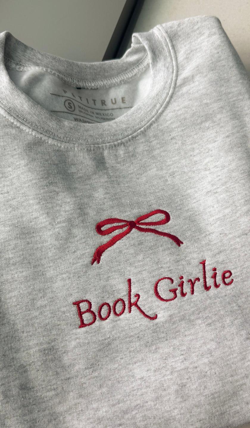 Book Girlie – Embroidered Sweatshirt Rooted Book Lover Co