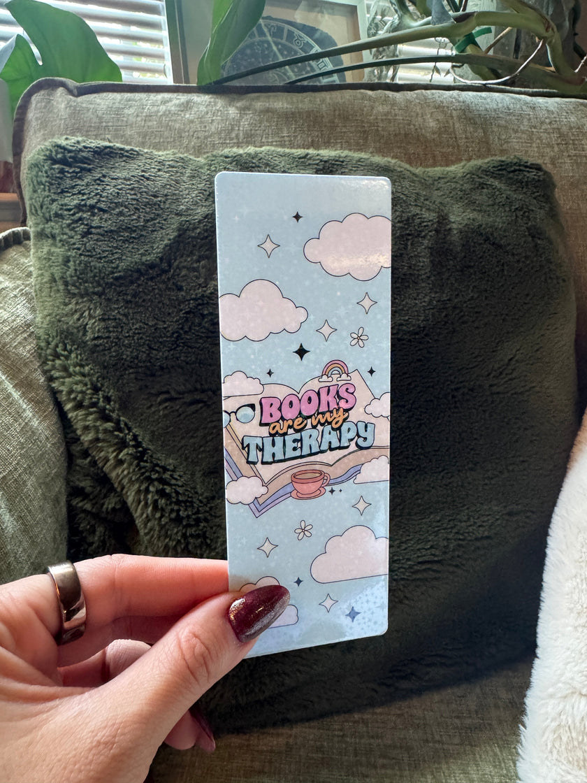 Books Are My Therapy Bookmark Rooted Book Lover Co