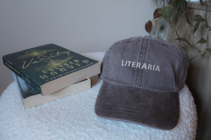 Literaria — Embroidered Hat (Espresso) Rooted Book Lover Co